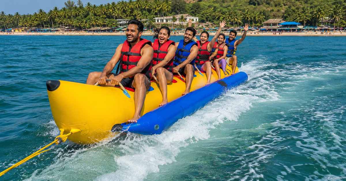 best tourist places to visit in Mandarmani - banana boat ride